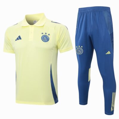 Ajax Polo + Pants Training Tracksuit 2024 2025 Yellow