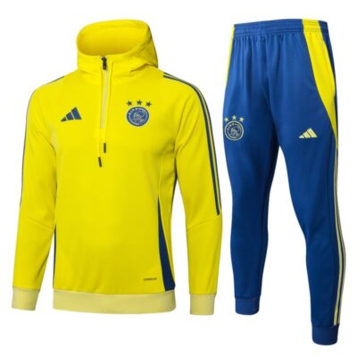 Ajax Sweatshirt 2024 2025 Yellow Hooded Tracksuit - Image 5