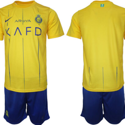 Al Nassr Custom 2023/24 Yellow Away Soccer Jersey Suit