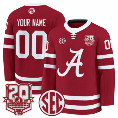Alabama Crimson Tide 2025/26 Premium Custom Jersey - 20th Anniversary Patch - Crimson