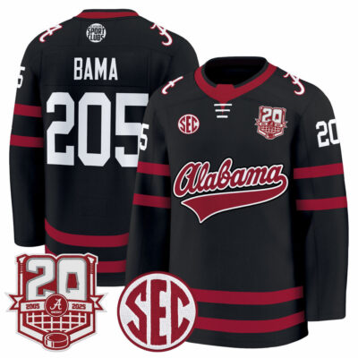 Alabama Crimson Tide 2025/26 Premium Jersey - 20th Anniversary Patch - Black Bama 205