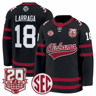 Alabama Crimson Tide 2025/26 Premium Jersey - 20th Anniversary Patch - Black Brandon Larraga