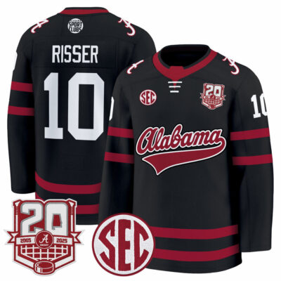Alabama Crimson Tide 2025/26 Premium Jersey - 20th Anniversary Patch - Black Trevor Risser
