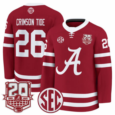 Alabama Crimson Tide 2025/26 Premium Jersey - 20th Anniversary Patch - Crimson #26 Crimson Tide