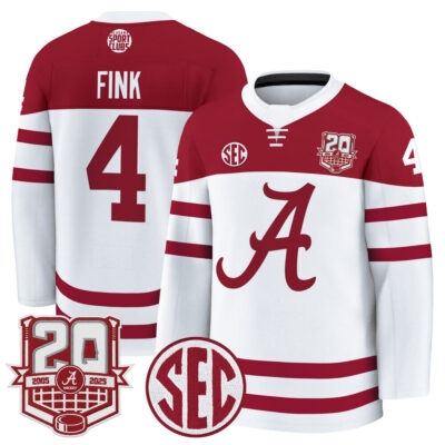 Alabama Crimson Tide 2025/26 Premium Jersey - 20th Anniversary Patch - White Austin Fink