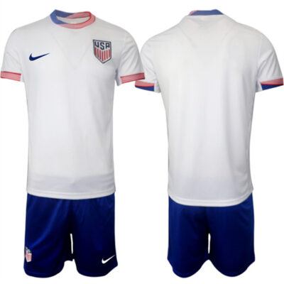 American Team Custom 2024-25 White Home Soccer Jersey Suit