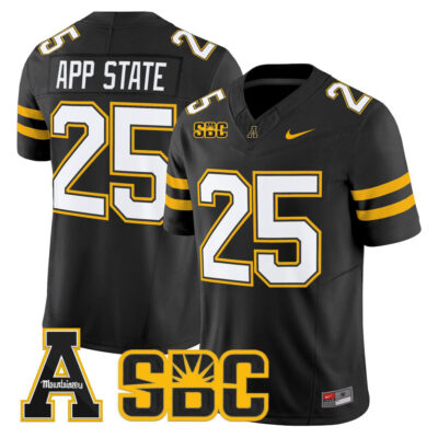 App State Mountaineers 2025 Vapor Limited Jersey - Black #25 App State