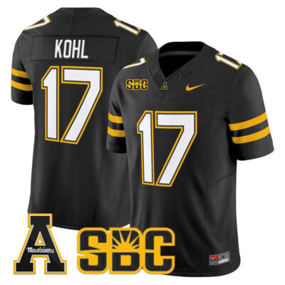 App State Mountaineers 2025 Vapor Limited Jersey - Black JJ Kohl