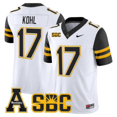 App State Mountaineers 2025 Vapor Limited Jersey - White JJ Kohl