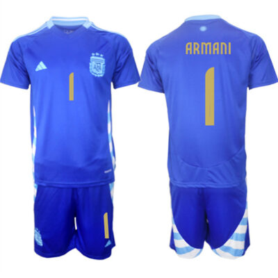 Argentina #1 Franco Armani Blue 2024-25 Away SoccerJersey Suit