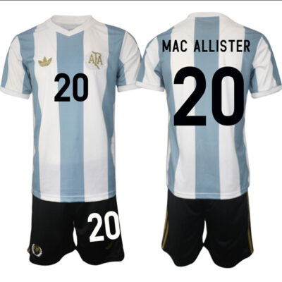 Argentina #20 Alexis Mac Allister White/Blue 2024-25 50th Anniversary Home Soccer Jersey Suit