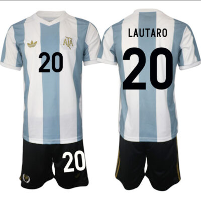 Argentina #20 Lautaro White/Blue 2024-25 50th Anniversary Home Soccer Jersey Suit