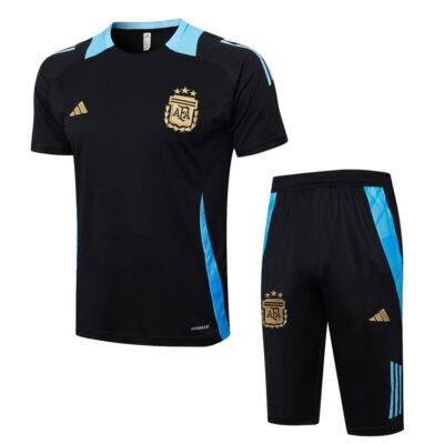 Argentina 2024 2025 Black Soccer Jersey Shorts Set