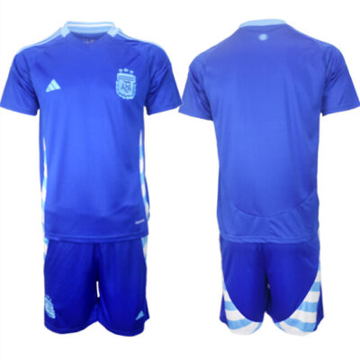 Argentina Blank Blue 2024-25 Away SoccerJersey Suit
