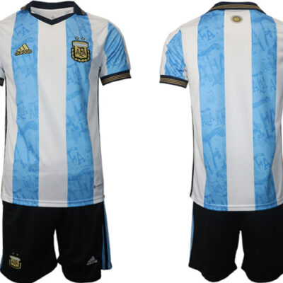 Argentina Blank White/Blue Home Soccer Jersey Suit