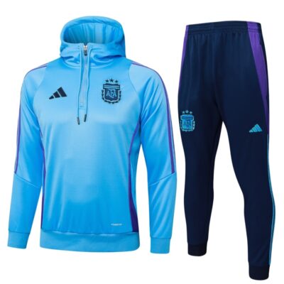 Argentina Hooded Tracksuit Sweatshirt 2024 2025 Sky Blue