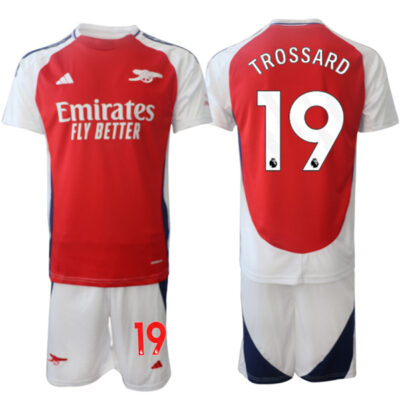 Arsenal F.C #19 Leandro Trossard 2024 Red Home Soccer Jersey Suit