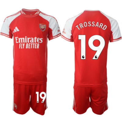 Arsenal F.C #19 Leandro Trossard Red 2025 Home Soccer Jersey Suit