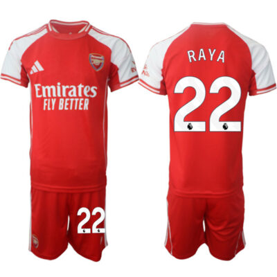 Arsenal F.C #22 David Raya Red 2025 Home Soccer Jersey Suit