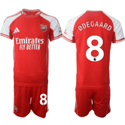Arsenal F.C #8 Martin Odegaard Red 2025 Home Soccer Jersey Suit