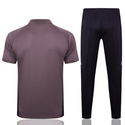 Arsenal Polo + Pants 2024 2025 Dark Pink Training Tracksuit - Image 4