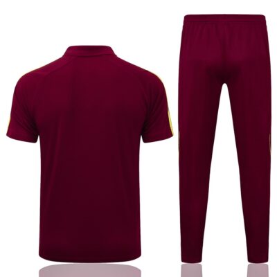 Arsenal Polo + Pants 2025 2026 Dark Red Training Tracksuit - Image 4