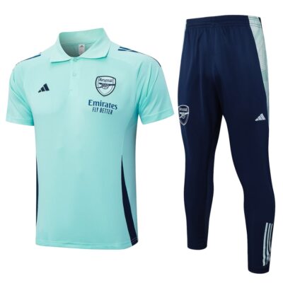 Arsenal Polo + Pants Training Tracksuit 2024 2025 Green