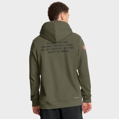 Alternative view of Atlanta Falcons 2025 Salute to Service Sideline Standard Issue Dri-FIT Hoodie - Olive