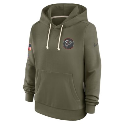 Atlanta Falcons Women's 2025 Salute to Service Sideline Standard Issue Dri-FIT Hoodie - Olive - Image 4