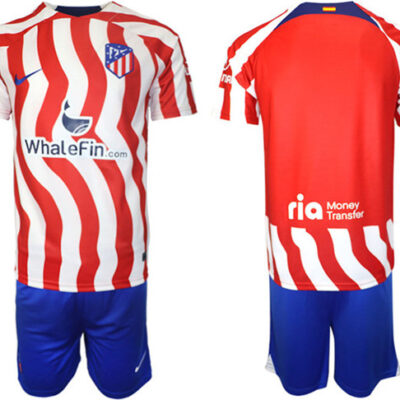 Atletico de Madrid Custom 2023/24 Red Home Soccer Jersey Suit 001