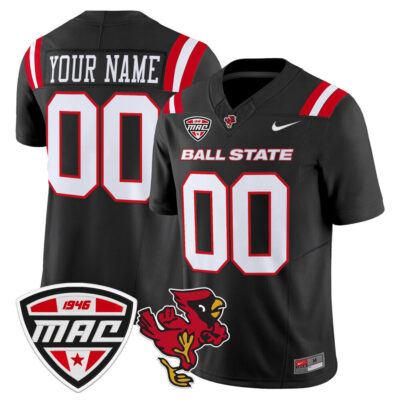 Ball State Cardinals 2025 Vapor Limited Custom Jersey - Black