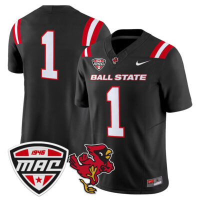 Ball State Cardinals 2025 Vapor Limited Jersey - Black #1 Team