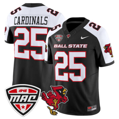 Ball State Cardinals 2025 Vapor Limited Jersey - Black Alternate #25 Cardinals