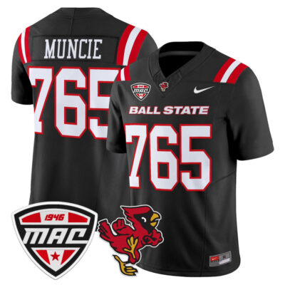 Ball State Cardinals 2025 Vapor Limited Jersey - Black Muncie 765