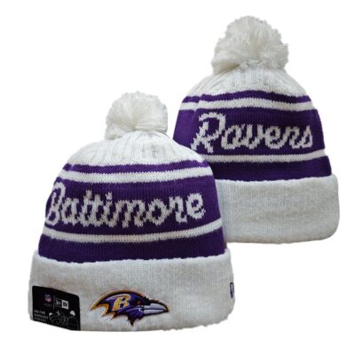 Baltimore Ravens Cuffed Knit Hat with Pom