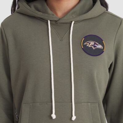 Baltimore Ravens Women's 2025 Salute to Service Sideline Standard Issue Dri-FIT Hoodie - Olive - Image 4