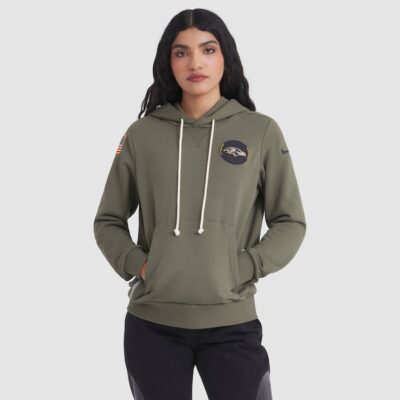 Baltimore Ravens Women's 2025 Salute to Service Sideline Standard Issue Dri-FIT Hoodie - Olive
