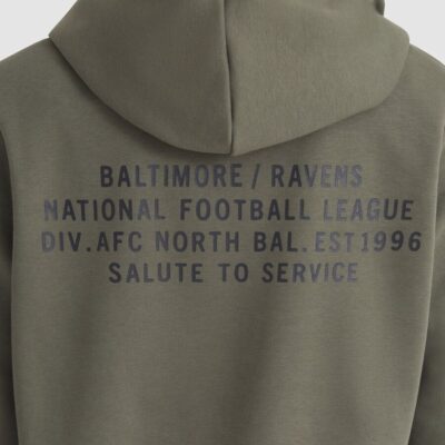 Baltimore Ravens Women's 2025 Salute to Service Sideline Standard Issue Dri-FIT Hoodie - Olive - Image 8