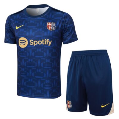 Barca 2024 2025 Dark Blue Soccer Jersey Shorts Set