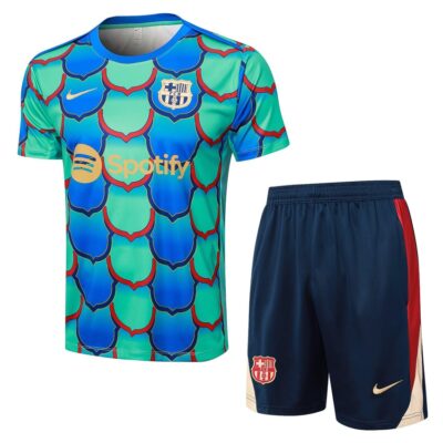 Barca 2024 2025 Green Blue Short Shirt Kit