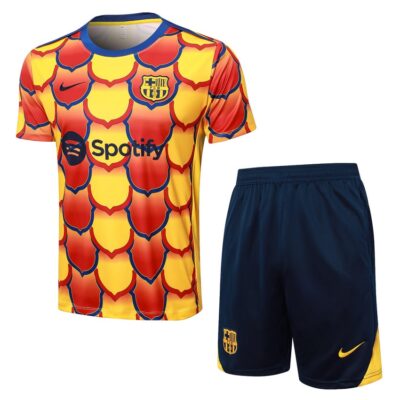 Barca 2024 2025 Yellow Red Short Shirt Set
