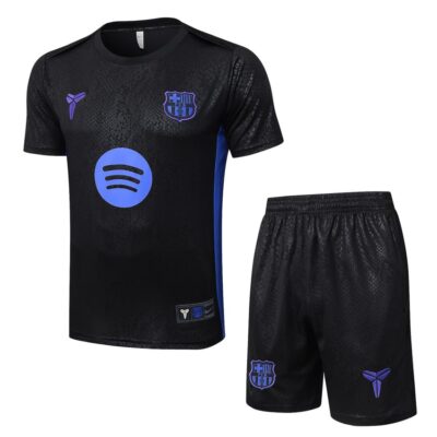 Barca 2025 2026 Black Charcoal Soccer Jersey Shorts Set