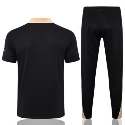 Barca Polo + Pants 2024 2025 Black Beige Training Tracksuit - Image 4