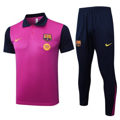 Barca Polo + Pants 2024 2025 Light Pink Training Tracksuit