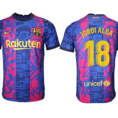 Barcelona #18 Jordi Alba 2021/22 training suit aaa version Soccer Jersey