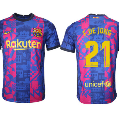 Barcelona #21 Frenkie de Jong 2021/22 training suit aaa version Soccer Jersey