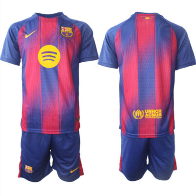 Barcelona Custom Blue/Red 2024-25 Home Soccer Jersey Suit