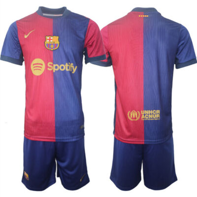 Barcelona Custom Blue/Red 2024-25 Home Soccer Jersey Suit