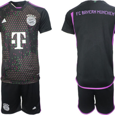 Bayern Munich Custom 2023/24 Black Home Soccer Jersey Suit