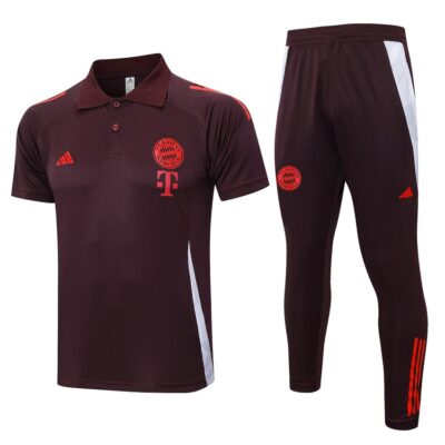 Bayern Munich Polo + Pants 2024 2025 Red Training Tracksuit